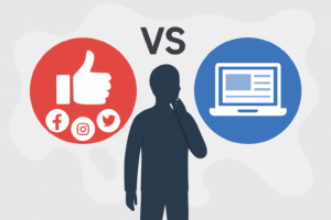 redes sociales vs página web