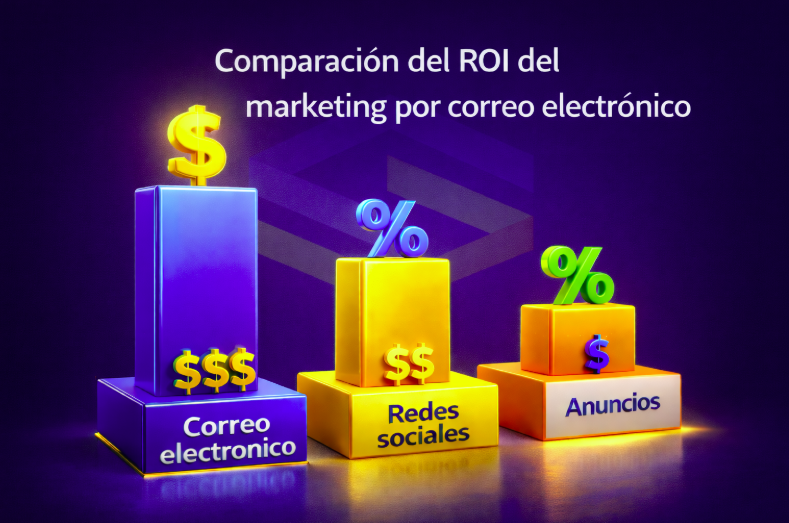 Comparación ROI email marketing vs otros canales