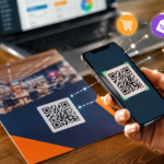 Códigos QR en publicidad impresa conectando un flyer con una campaña digital mediante un smartphone.