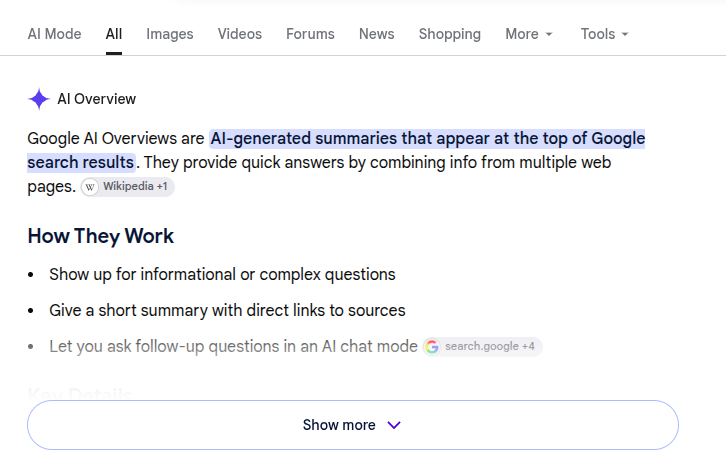 Google AI Overviews