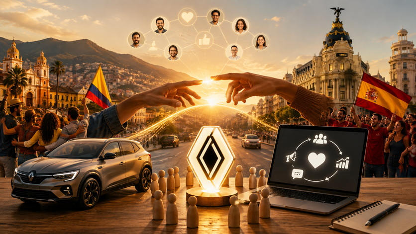Campaña Renol de Renault como ejemplo de marketing emocional, branding y conexión entre Colombia y España.